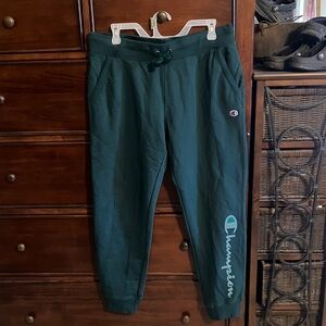 3/$45 Champion Dark Green Sweatpants/Joggers with Logos Size Large